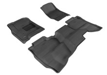 3D MAXpider L1CH03901509 - 2014-2019 Chevrolet Silverado Double Cab Kagu 1st & 2nd Row Floormats - Black
