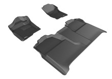 3D MAXpider L1CH04701509 - 2007-2013 Chevrolet Silverado Crew Cab Kagu 1st & 2nd Row Floormats - Black