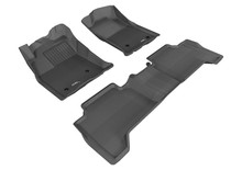 3D MAXpider L1TY05701509 - 2005-2011 Toyota Tacoma Double Cab Kagu 1st & 2nd Row Floormats - Black