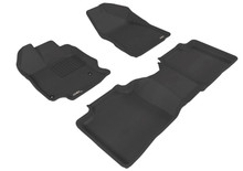 3D MAXpider L1TY07801509 - 2009-2011 Toyota Venza Kagu 1st & 2nd Row Floormats - Black