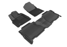 3D MAXpider L1TY14801509 - 2007-2011 Toyota Tundra Crewmax Kagu 1st & 2nd Row Floormats - Black