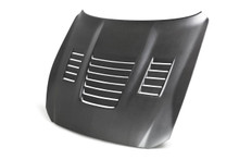 Anderson Composites AC-HD15FDMU350-CR-DRY - 15-19 Ford Mustang Shelby GT350 Type-CR Double Sided Carbon Fiber Hood