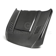 Anderson Composites AC-HD18FDMU-AB-DS - 2018-2019 Ford Mustang Ram Air Double Sided Carbon Fiber Hood