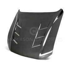 Anderson Composites AC-HD18FDMU-SA-DS - 2018 Ford Mustang GT Type-SA Style Heat Extractor Double Sided Carbon Fiber Hood