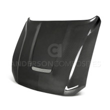 Anderson Composites AC-HD18FDMU-GR-DS - 2018 Ford Mustang Type-GR Double Sided Carbon Fiber Hood