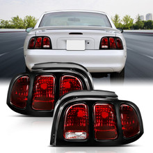 Anzo 321350 - 1994-1998 Ford Mustang Taillight Dark Red Lens (OE Style)