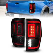 Anzo 311447 - 19-22 Ford Ranger Full LED Taillights w/ Lightbar Sequential Signal Black Housing/Smoke Lens