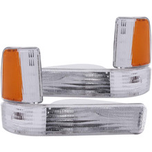 Anzo 511047 - 1991-1996 Dodge Dakota Euro Parking Lights Chrome w/ Amber Reflector