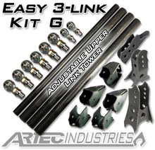 Artec Industries LK0136 - Easy 3 Link Kit G Adjustable Upper link No Tubing Outside Frame Offset Front Passenger Rear Driver
