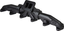 ATS Diesel 2049432218 - 1998.5-02 5.9L Cummins 3-Piece Pulse Flow Exhaust Manifold Kit T-4 Turbo Flange Non Wastegated Ceramic Coated Black