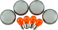 Bikers Choice 482543 - 00-10 FXST FXD Smoked Turn Signal Lens & Amber Bulb Kit Replaces H-D 69304-02