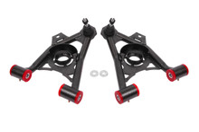 BMR AA040H - 94-04 Ford Mustang Non-Adj. A-Arms Lower (Poly) w/ Spring Pocket - Black Hammertone