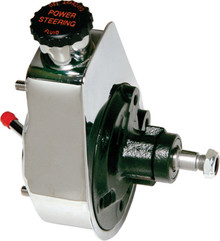 Borgeson 800311 -  Power Steering Pump - P/N:  - Chrome Saginaw self contained power steering pump with keyway shaft. Preset for standard GM pressure