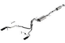Borla 140878BC - F-150 2021 3.3L CC SB EC STB XL/XLT/Lariat/KR/Plnm/LTD 3/2.25 SRE Cat-Back S-Type BLK CHR Tips