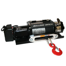 Bulldog Winch 10040 - 12,000 LB Trailer Winch 100 Ft Synthetic Rope Hawse Roller Fairlead