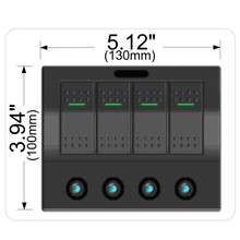 Bulldog Winch 20266 - 4-Switch Panel W/Lighted Breakers Black
