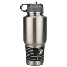 Bulldog Winch 80052 - 30oz 304 Stainless Tumbler Double Wall W/Screw On Flip Up Straw Lid