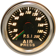 Bulldog Winch 42075B - 0-200psi Air Pressure Gauge 2.0 Inch Dual Needle Mechanical Lighted