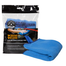 Chemical Guys MIC708 - Waffle Weave Glass & Window Microfiber Towel - 24in x 16in - Blue