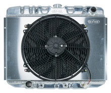 Cold Case Radiators FOM588AK - 67-70 Mustang BB 24 Inch Aluminum Performance Radiator And 16 Fan Kit AT