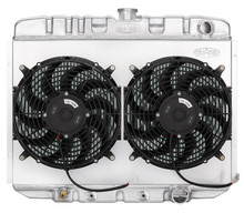 Cold Case Radiators FOM587AK - 67-70 Mustang SB 24 Inch Aluminum Performance Radiator And Dual 12 Inch Fan Kit AT