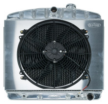 Cold Case Radiators CHT563AK - 55-56 Tri-5 Chevy Aluminum Radiator And 16 Inch Fan Kit 6 Cyl (Front Mount)