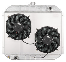 Cold Case Radiators FOT575-5K - 66-79 Ford Bronco Coyote Swap Aluminun Radiator and Dual 12 Inch Fan Kit