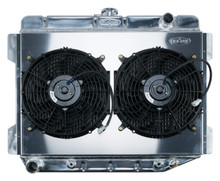 Cold Case Radiators MOP754AK - 70-74 E Body Challenger Aluminum Performance Radiator And 12 Inch Dual Fan Kit AT 17x26 Inch