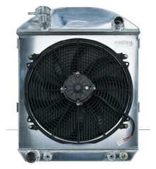 Cold Case Radiators STF901AK - 24-27 T-Bucket Ford Engine Aluminum Performance Radiator And 16 Inch Fan Kit