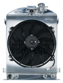 Cold Case Radiators STF905AK - 1932 Highboy Ford Engine 25.5 Inch Aluminum Performance Radiator And 16 Inch Fan Kit