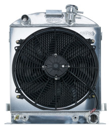 Cold Case Radiators STF904AK - 1932 Lowboy Chevy Engine Aluminum Performance Radiator And 16 Inch Fan Kit