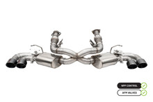 Corsa Performance 21100BLK - 2020-25 Corvette C8 3in Valved Cat-Back 4.5in Blk Quad Tips - Fits Factory Perf Exhaust w/ AFM