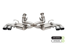 Corsa Performance 21100 - 2020-25 Corvette C8 3in Valved Cat-Back 4.5in Pol Quad Tips - Fits Factory Perf Exhaust w/ AFM