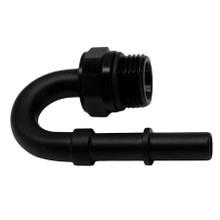 Deatschwerks 6-02-0116-B - 8AN ORB Male to 3/8in Male EFI Quick Connect Adapter 180-Degree - Anodized Matte Black