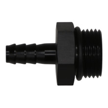 Deatschwerks 6-02-0516-B - 10AN ORB Male to 5/16in Male Triple Barb Fitting (Incl O-Ring) - Anodized Matte Black