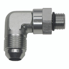 Deatschwerks 6-02-0413 - 6AN ORB Male Swivel to 8AN Male Flare 90-Degree - Anodized Titanium