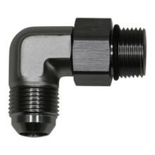 Deatschwerks 6-02-0412 - 10AN ORB Male Swivel to 10AN Male Flare 90-Degree Fitting - Anodized Titanium