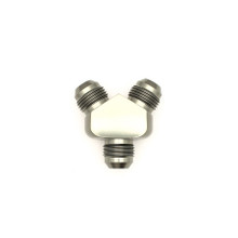 Deatschwerks 6-02-0706 - 8AN Male Flare + 8AN Male Flare To 8AN Male Flare Y-Block Fitting