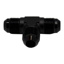 Deatschwerks 6-02-0722-B - 8AN Male Flare to 8AN Male Flare to 8AN Male Flare Tee Fitting - Anodized Matte Black