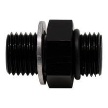 Deatschwerks 6-02-0612-B - 8AN ORB Male to M18 X 1.5 Metric Male (Incl O-Ring and Washer) - Anodized Matte Black