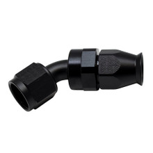 Deatschwerks 6-02-0855-B - 8AN Female Swivel 45-Degree Hose End PTFE (Incl 1 Olive Insert) - Anodized Matte Black