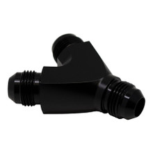 Deatschwerks 6-02-0706-B - 8AN Male Flare to 8AN Male Flare to 8AN Male Flare Y Fitting - Anodized Matte Black