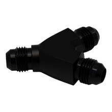 Deatschwerks 6-02-0701-B - 6AN Male Flare to 6AN Male Flare to 6AN Male Flare Y Fitting - Anodized Matte Black