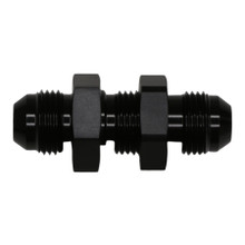 Deatschwerks 6-02-0709-B - 8AN Male Flare to 8AN Male Flare Bulkhead Adapter (Incl Nut) - Anodized Matte Black