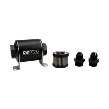 Deatschwerks 8-03-070-010K-8 - Stainless Steel 8AN 10 Micron Universal Inline Fuel Filter Housing Kit (70mm)