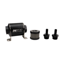 Deatschwerks 8-03-070-005K-38 - Stainless Steel 3/8in 5 Micron Universal Inline Fuel Filter Housing Kit (70mm)