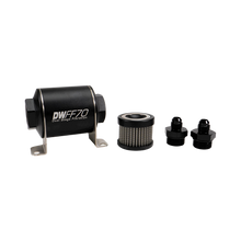 Deatschwerks 8-03-070-005K-6 - Stainless Steel 6AN 5 Micron Universal Inline Fuel Filter Housing Kit (70mm)