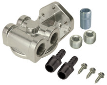 Derale 13049 - Single Side Ports 3/8" NPT Filter Mount Kit with 3/4"-16 Filter Threads
