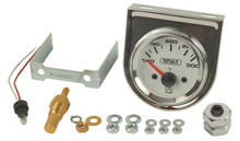 Derale 13009 - Lighted Black on White 2-1/16" Electric Oil Temperature Gauge Kit