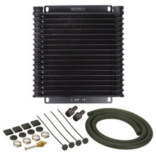 Derale 13614 - 17 Row Series 9000 Plate & Fin Transmission Cooler Kit, 1/2" NPT